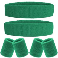 6 Pieces Sweatband Set Sports Headband Wristband Set, Moisture Wicking Athlet...