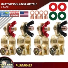4Solid Brass Battery Terminal Connector Top Post End Clamps Set for Car Marine