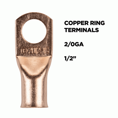 Metra CUR2012 Install Bay Copper Uninsulated Ring Terminal 2/0 Gauge 1/2 inch - Picture 3 of 5