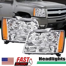 Pair Chrome Housing Amber Corner Headlight For 2007-2014 Chevy Tahoe Suburban Pair Chrome Housing Amber Corner Headlight For 2007-2014 Chevy Tahoe Suburban