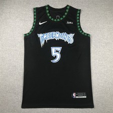 Anthony Edwards No.5 Basketball Jersey Black Color Size XL