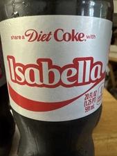 Share A Coke with Isabella 2025 Personalized Gift Coca Cola Bottle 20oz Diet