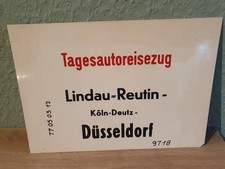 Zuglaufschild DB aus Kunststoff, Tagesautoreisezug Lindau-Köln-Düsseldorf