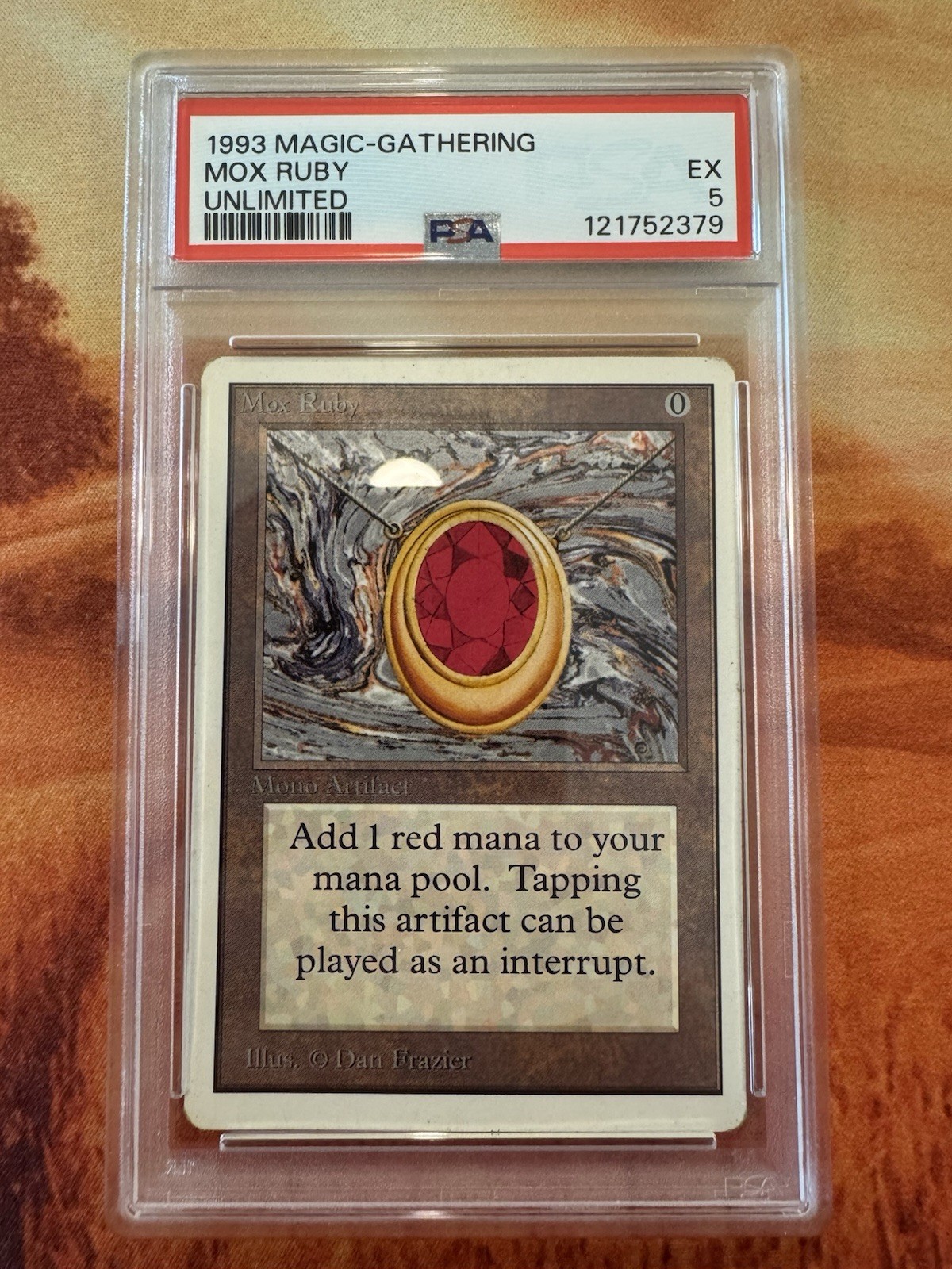 1993 MTG Magic The Gathering Unlimited Mox Ruby PSA 5 EX