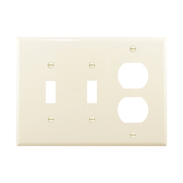 Eaton 3-Gang Light Almond Double Wall Plate -Pack 12 5990₽