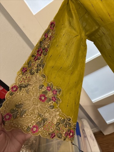 Traje 3 piezas listo para usar, indio cosido Salwar Kameez, paquistaní talla M, VESTIDO EID - Imagen 3 de 9