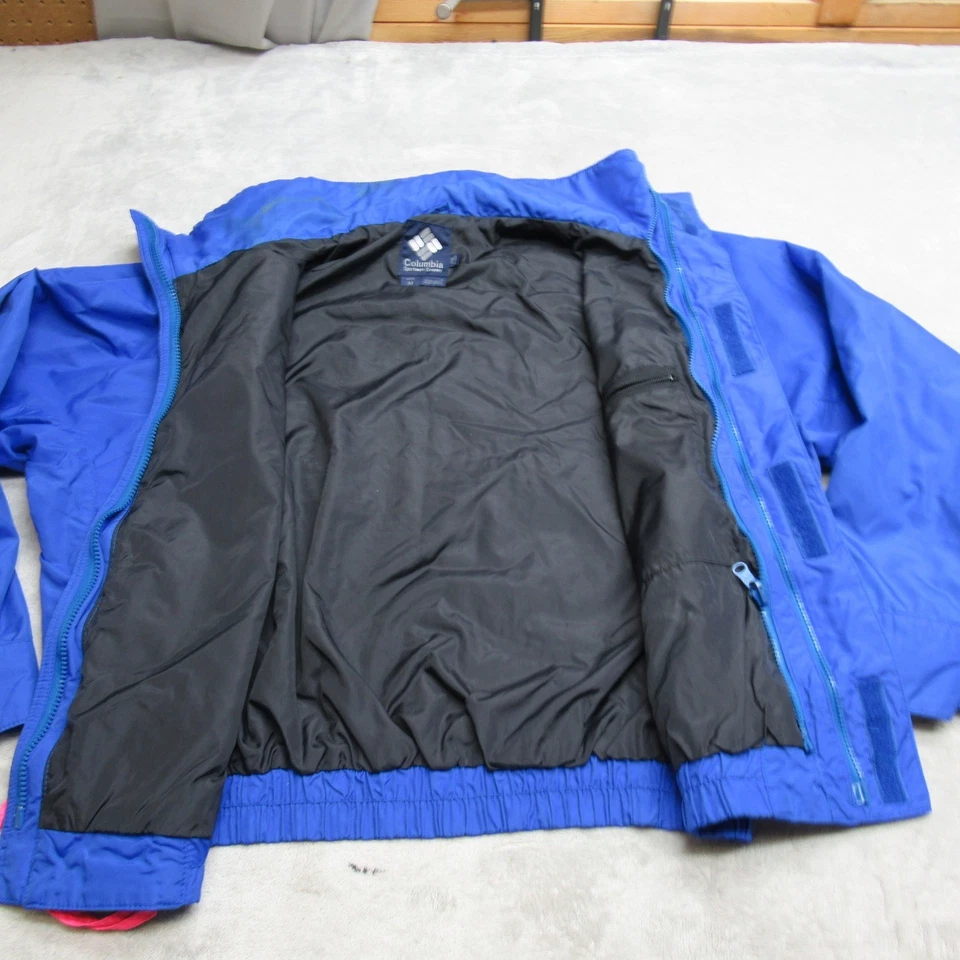 Columbia Jacket Men Medium Blue Rain Whirlibird Pockets Full Zip Windbreaker VTG - Image 2 of 4