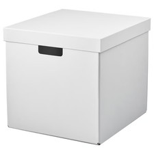 Ikea Box with Lid White Storage Solution for Home Office Square Box 32x35x31cm