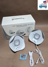 New Avsgear PC Multimedia 60W AMP White USB Speaker w/ Memory Card Reader FHB05