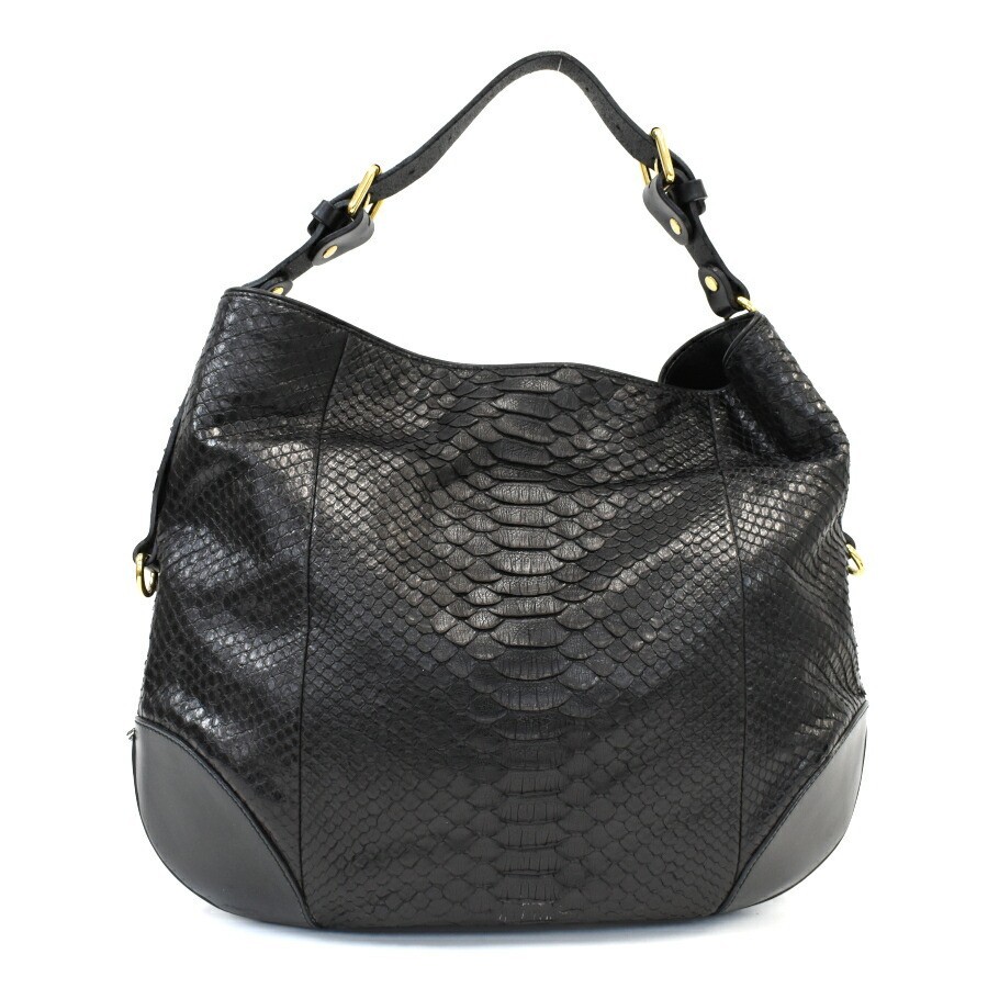 GUCCI Black Python Embossed Studded Spikes 2Way L… - image 3