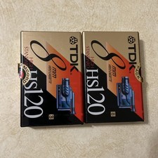 TDK 8mm High Standard HS 120 Minute Video Cassette Camcorder Tape 2 Sealed Tapes