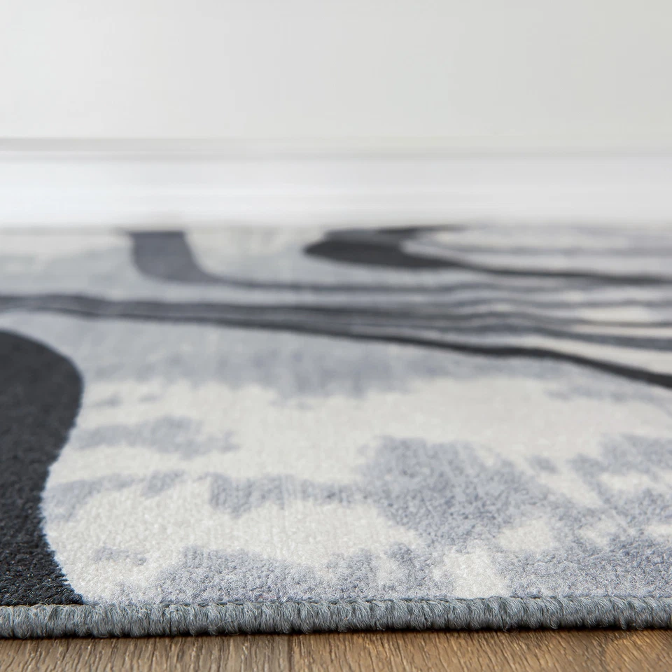 Alfombra de salón Rugshop moderna envejecida líneas abstractas alfombras antideslizantes 8x10 Foto 3 de 4