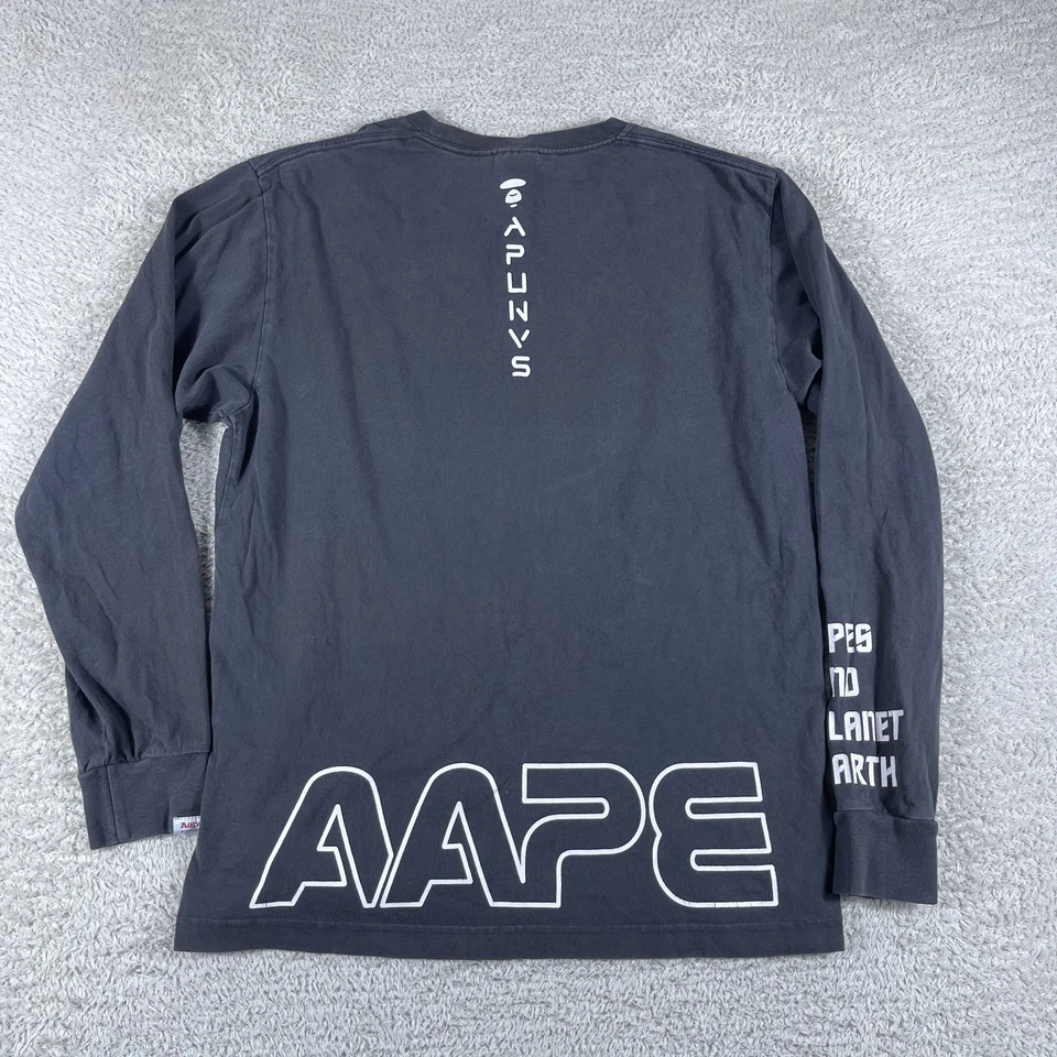Camiseta De Colección BAPE AAPE Para Hombre Grande Gris Y2K A Bathing Ape Nigo Patín Japonés Foto 3 de 4