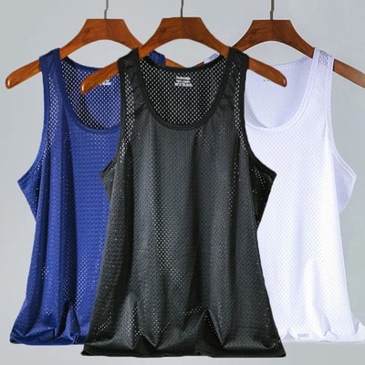 Summer Mesh Tank Top Men Gym Fitness ck Dry T-shirt Mens Clothing Slim Fit Bo