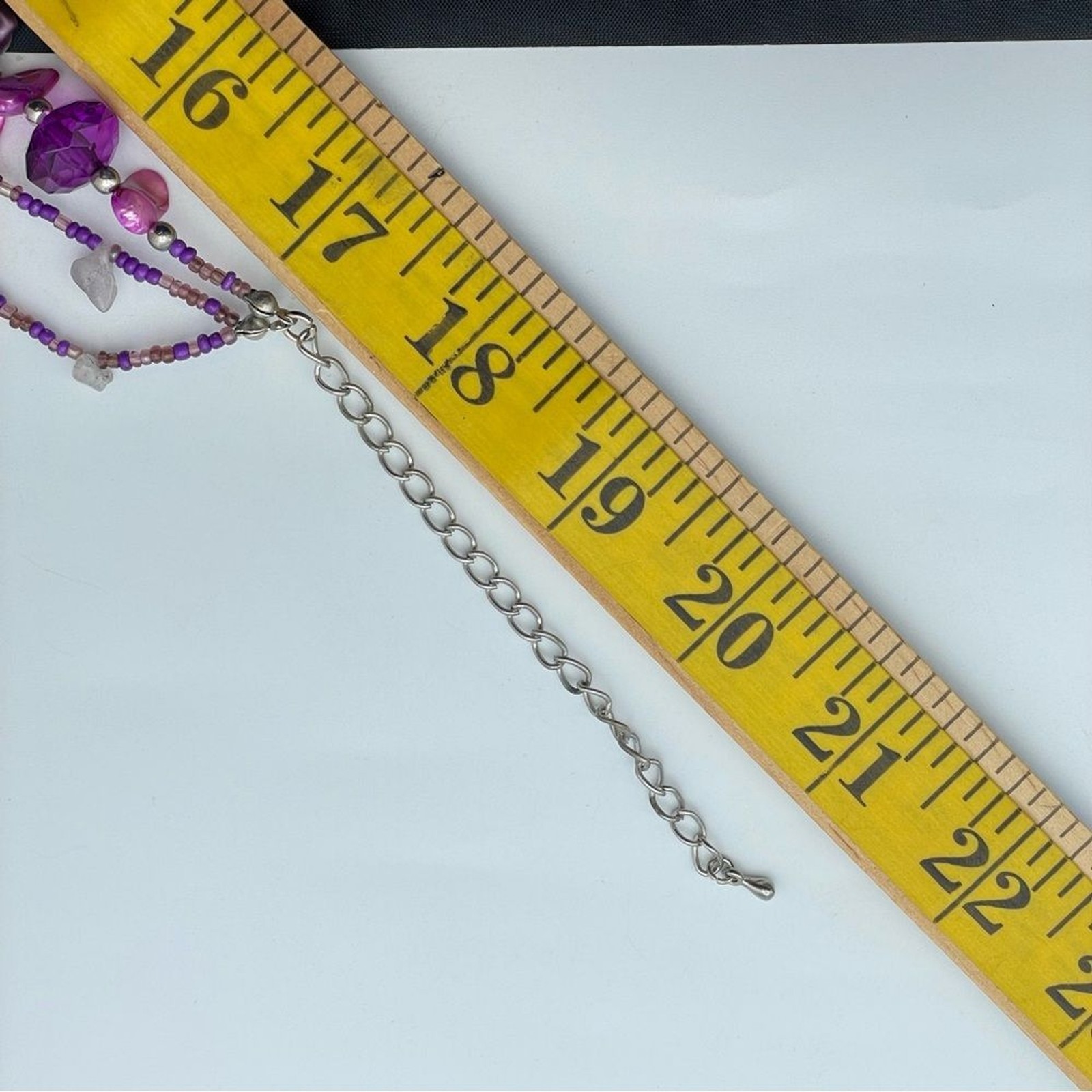 Multi-Strand Purple Ceramic Beaded Statement Neck… - image 6