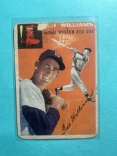 Vintage Original HOF 1954 Topps - Ted Williams #1 ORANGE POOR