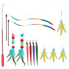 Cat Toys for Indoor Cats, 13 Packs Interactive Cat Wand Toy Set with Feather ...