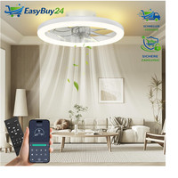 Deckenventilator Mit Beleuchtung 40Cm Led Dimmbar App Fernbedienung Weiß 6-Gang