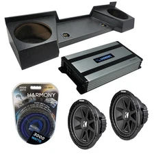 07-13 GMC Sierra Ext Cab Truck Kicker Comp C12 Dual 12 Rhino Sub Box & HA-A800.1