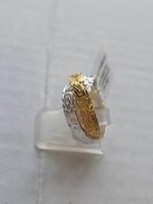 (Sz N) Royal Bali Collection- Sterling Silver Two - Tone Ring