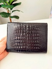 LANA MARKS ラナ マークス カードケース クロコ クロコダイル シャイニー ブルー 青 美品 中古 4c071800 LANA MARKS ラナ マークス カードケース クロコ クロコダイル