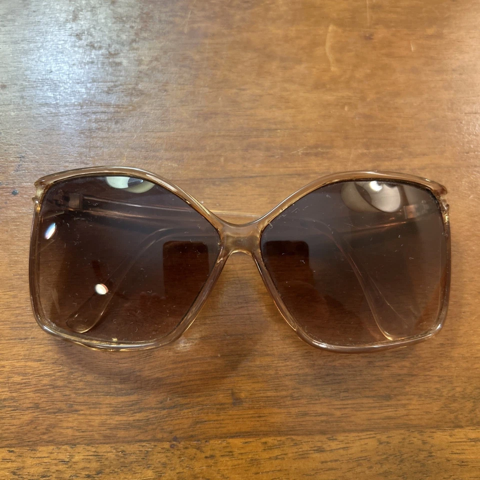 Gafas de sol de colección para mujer años 70 monturas grandes ombre dos tonos sin receta Foto 2 de 4