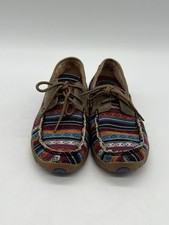 TWISTED X Women Size 8.5M Serape Bomber Moccasins Aztec Driving Shoes WDM0076.