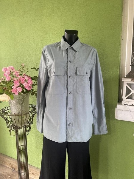 Men COS Shirt Turquoise Cotton 36 / S / 44