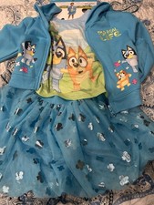 Bluey 3pc Tutu Outfit Size 3T Jacket, Tutu Skirt, Shirt Toddler Girls