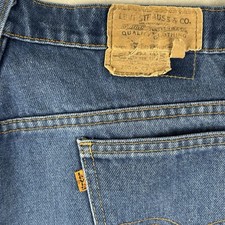 VTG 1986 Levi  s 20516 0914 Jeans Men  s 40X30 38X29 Blue Orange Tab Bootcut USA