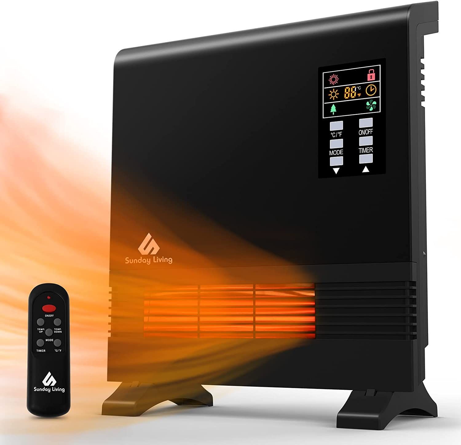 Sunday Living Electric Space Heater, 1500W Infrared Space Heater 12-H Timer  | eBay