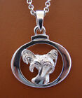 Sterling Silver Chinese Crested Head Study On A Horizontal Frame Pendant