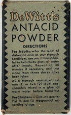 1930's Dewitt's Antacid Powder Advertising Box - NOS