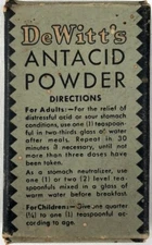 1930's Dewitt's Antacid Powder Advertising Box - NOS