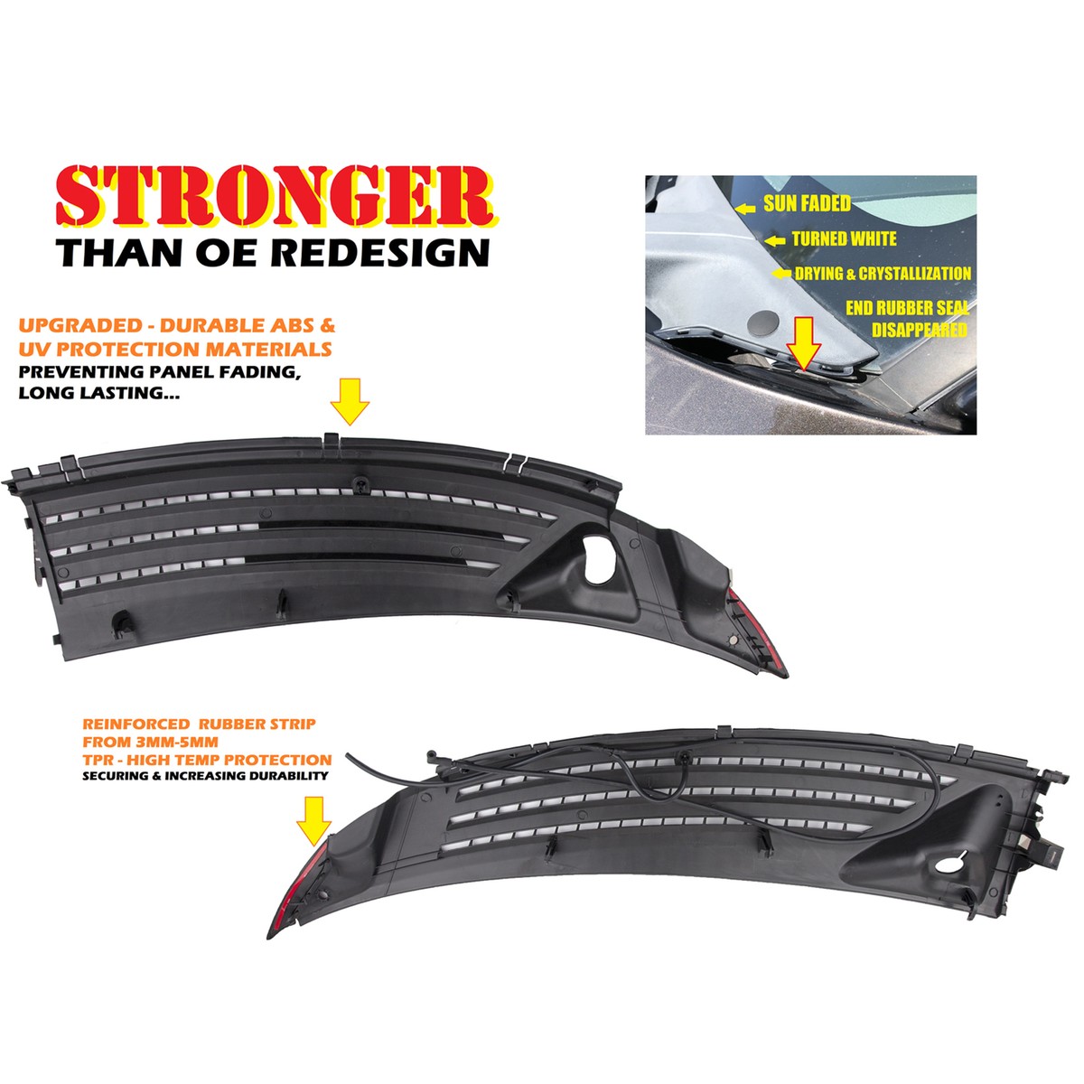 FORD ヴィンテージ Rubber End Pieces Windshield Wiper Cowl Fit For 04-08 Ford