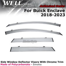 Wellvisors For Buick Enclave 18-24 Side Window Visor Chrome Trim Guard Deflector