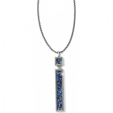 NWT Brighton CRYSTAL ROCKS Blue Bar Reversible Convertible LONG Necklace MRP 78
