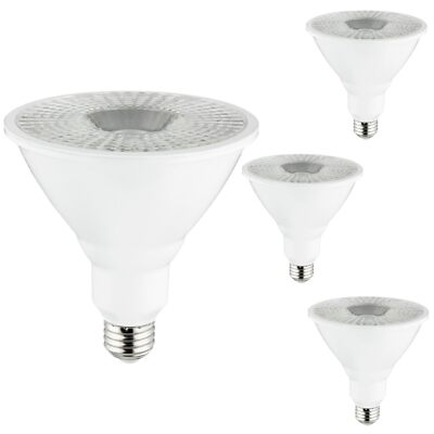 Diodesy 4PK PAR38 LED Floodlight Light Bulb Long Spotlight 6500K 15W 100W 1200LM