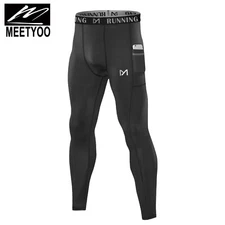 MEETYOO Men's Compression Pants Base Layer Running Tights Leggings for Sports