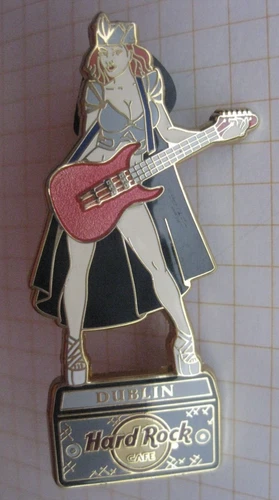 HARD ROCK CAFE DUBLIN SEXY ROCKER GIRL WITH PINK GUITAR ...... HRC Pin (Bo15)