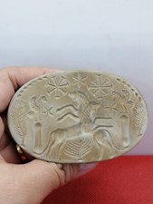 Unique Roman ancient jade  stone seal intaglio stone bead