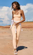 Free People Movement Happiness Runs Ribbed One Piece Bodysuit Medium / Large