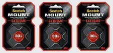 3 Scotch 1"W x 60"L Mounting Tape BLACK Moisture Resistant Extremely Strong 414H