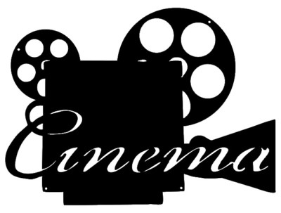 Cinema Movie Silhouette Laser Cut Out Wall Decor Metal Sign 15.5x19.