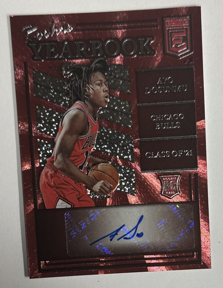 2021-22 Donruss Elite Rookie Yearbook Ayo Dosunmu RC Auto