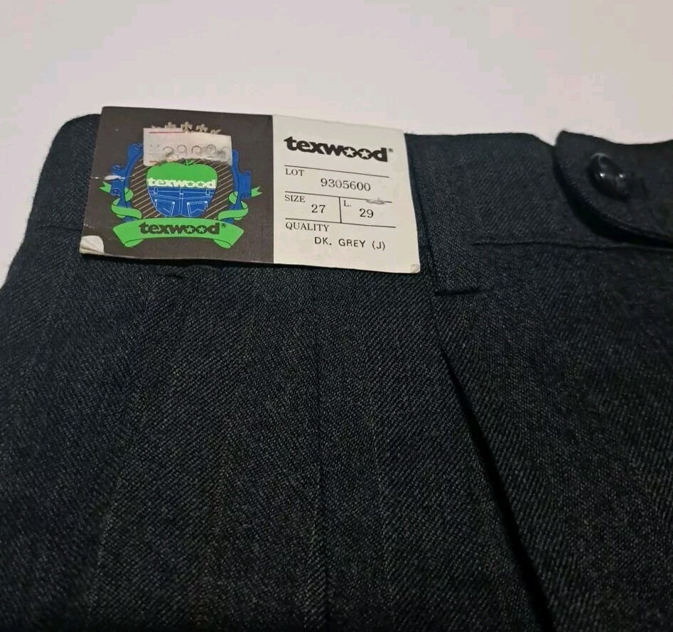Vintage NWT 80s Texwood 27x29 Dark Grey Wool Mix Pants | eBay