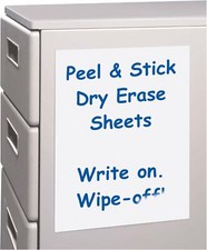 C-Line Peel and Stick Dry Erase Sheets, 11 x 8.5 Inches, 25 per Box (57911)