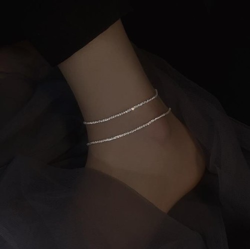 Rhinestone Anklet Bracelet Love Barefoot Chain Bling Crystal Ankle Bracelet - Picture 4 of 6
