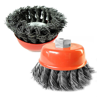 2er-Pack Nylon-Topfbürste Ø 75 Mm, M14 Gewinde – Hybridborsten Nylon/Stahl, 12500 U/min – Zum Entrosten, Polieren & Entgraten