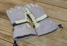 GIRLS TEEN PURPLE SKI WINTER SNOW GLOVES MITTENS ZIPPER LANDS END SIZE M 5 3/8-6